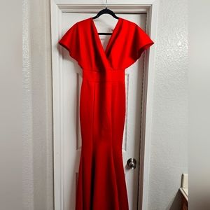 Long red dress